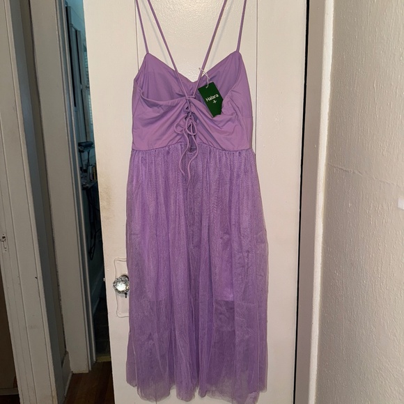 Halara – Lace-up Back Dress with Mesh/Tulle Skirt (Orchid Bloom), Size XL. NWT. - Picture 7 of 11